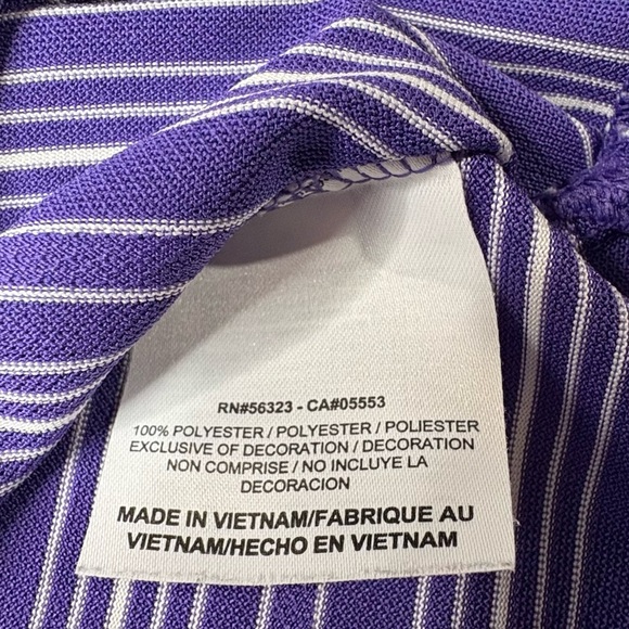 Men’s Nike Golf Shirt | Medium | Purple & White Stripes - Picture 5 of 6